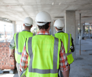 workers wearing reflective vest