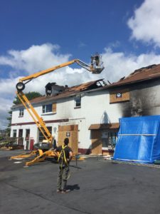 building with broken roof