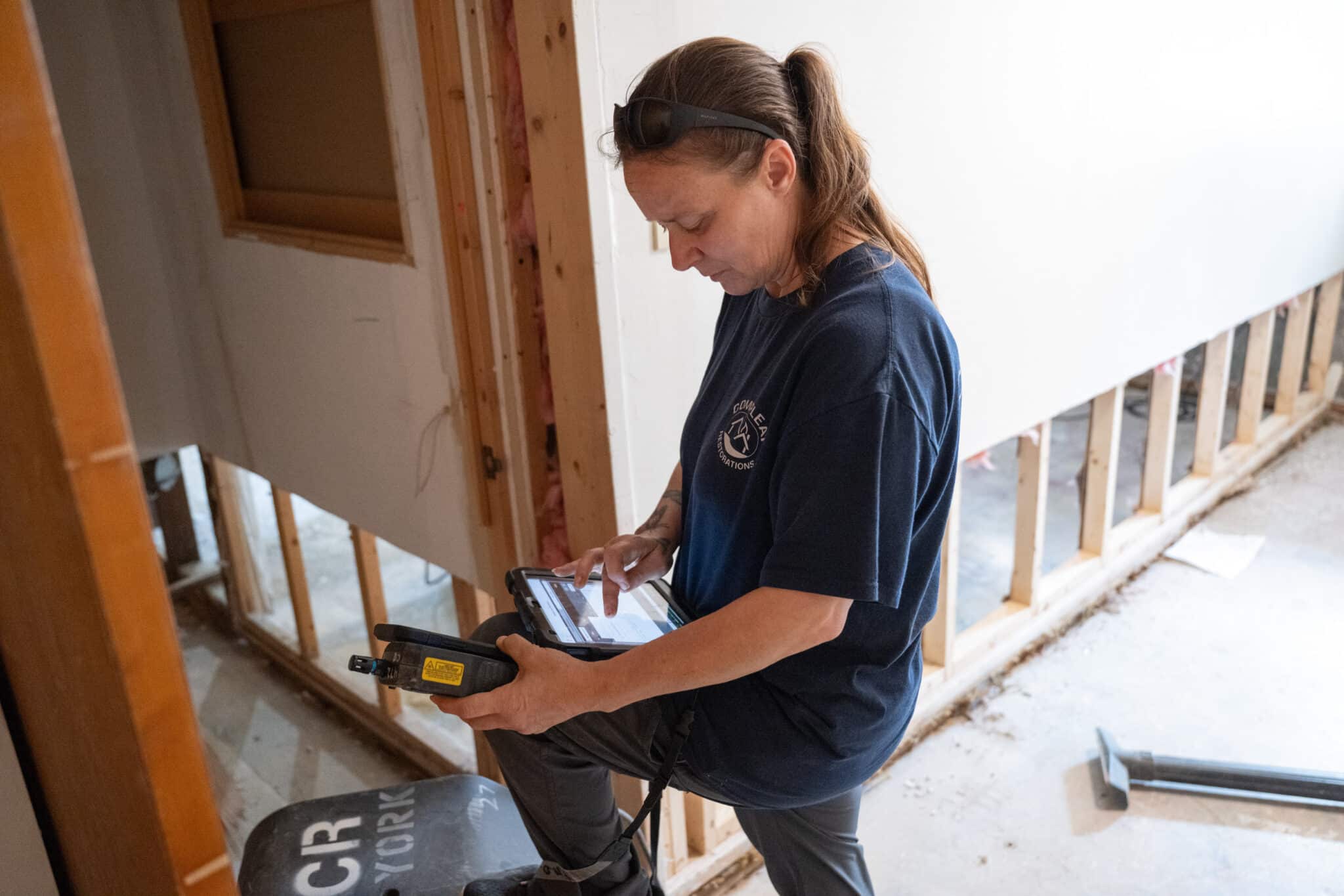 Team member working on a commercial job site