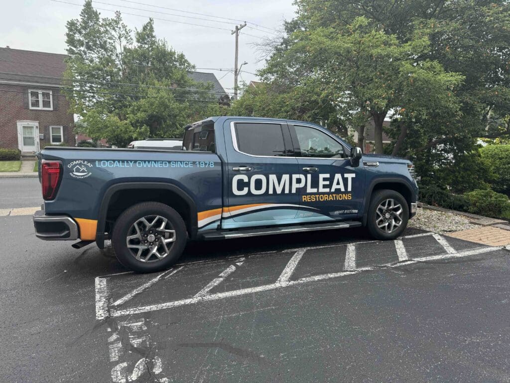 Compleat truck in Lancaster parking lot