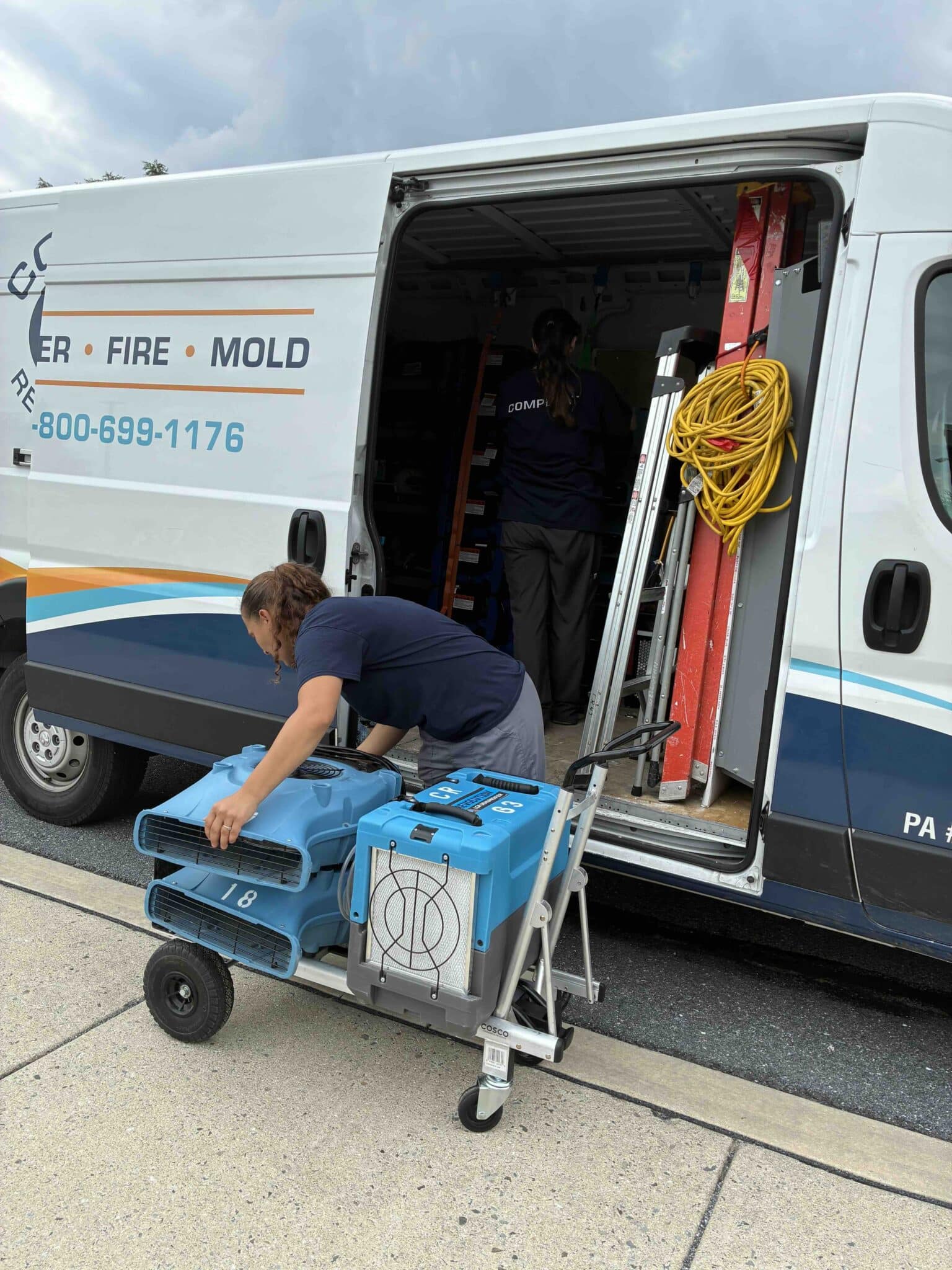 compleat team in Ephrata moving water restoration equipment