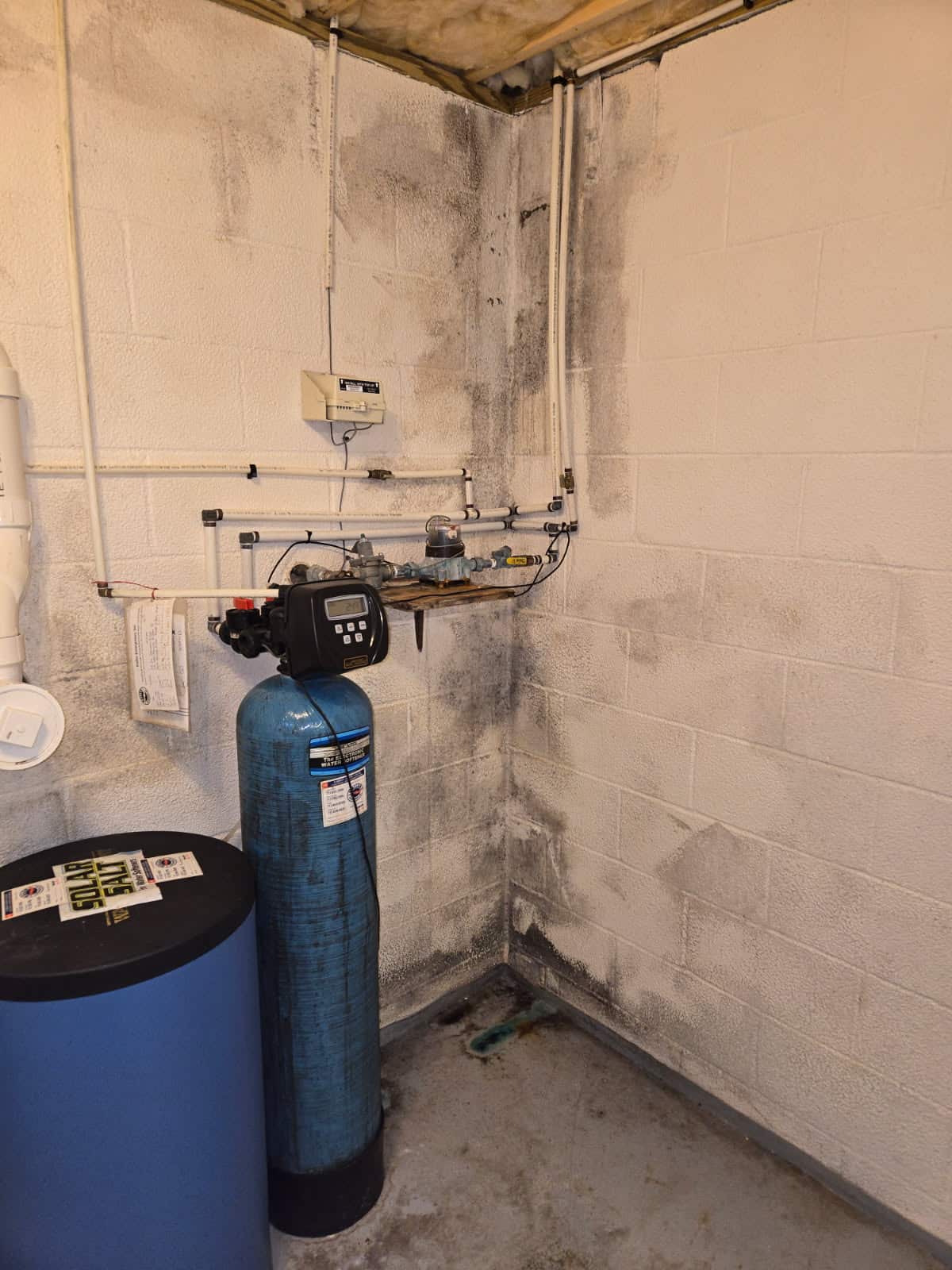 A water pump surrounded with mold