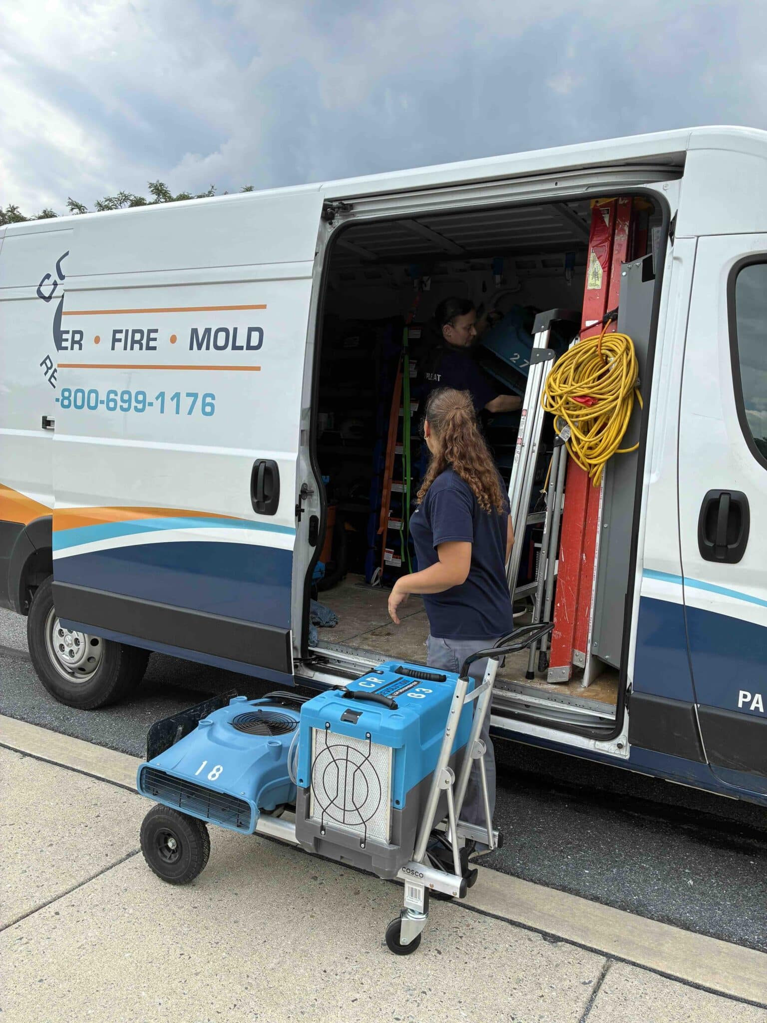 water restorations equipment being used in Lancaster PA