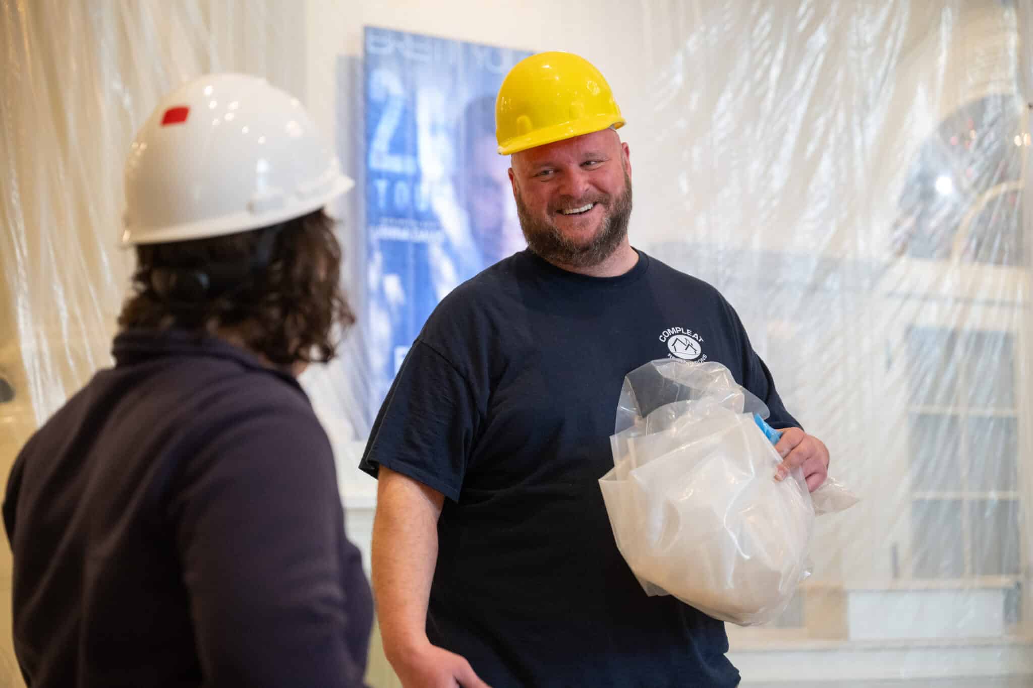 happy team discussing project